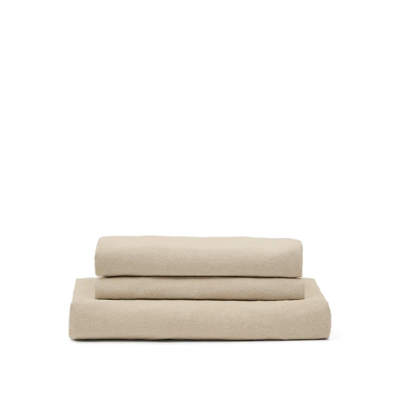 Nora armchair cover in taupe linen and cotton 92cm