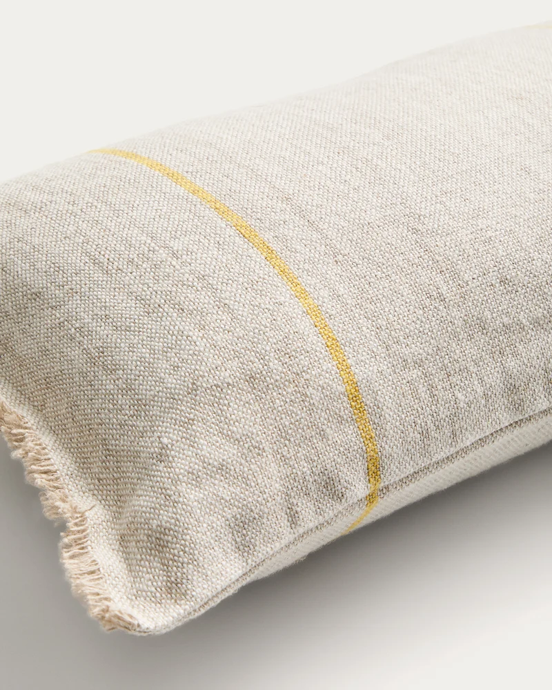Lidore cushion cover in beige with yellow 30 x 50cm