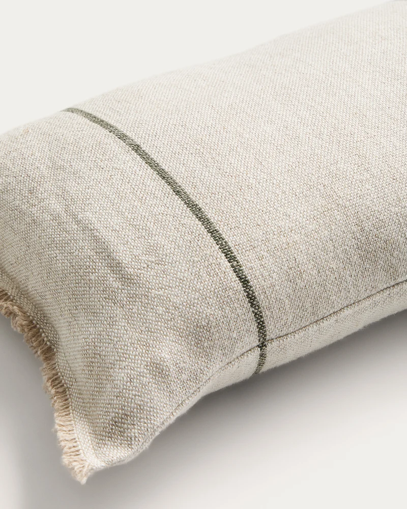 Lidore cushion cover in beige with green 30 x 50cm
