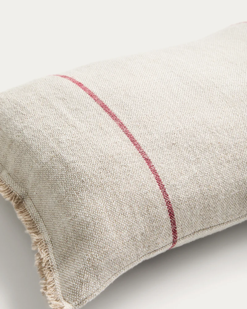 Lidore cushion cover in linen with red 30 x 50cm