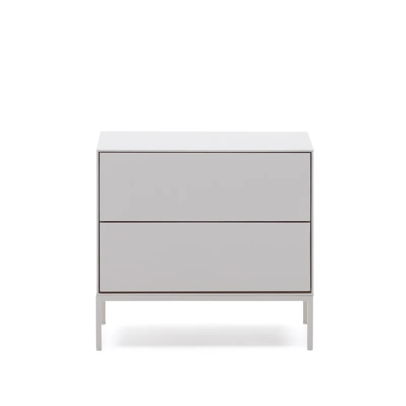 Vedrana two-drawer bedside table white lacquered MDF 60 x 55 cm