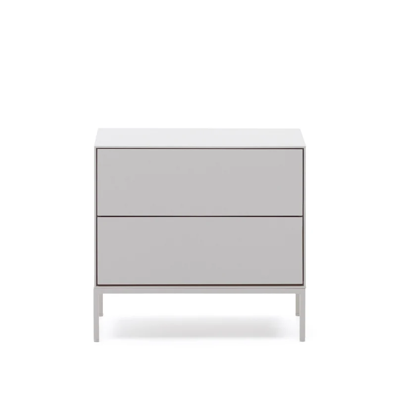 Vedrana two-drawer bedside table white lacquered MDF 60 x 55 cm