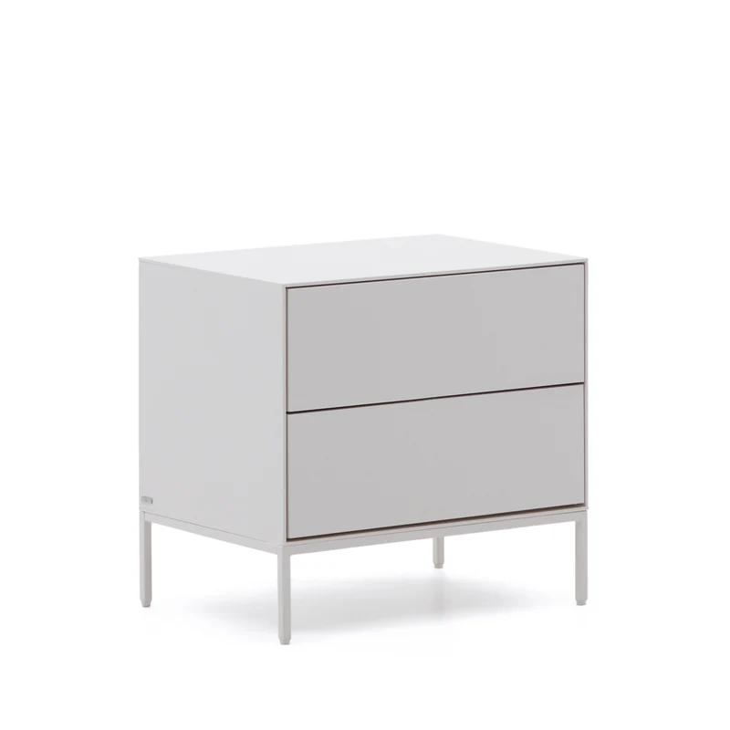 Vedrana two-drawer bedside table white lacquered MDF 60 x 55 cm