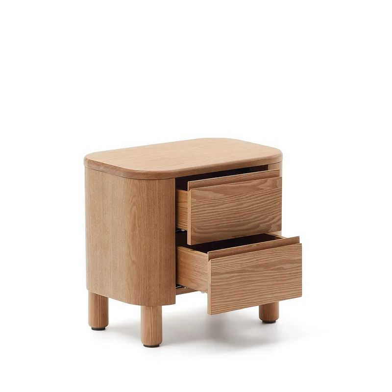 Salaya bedside table in ash plywood FSC Mix Credit, 55 cm x 50 cm