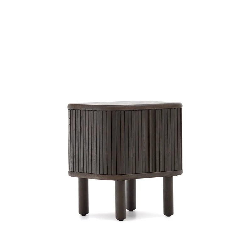 Mailen bedside table in ash veneer with a dark finish 50 x 55 cm