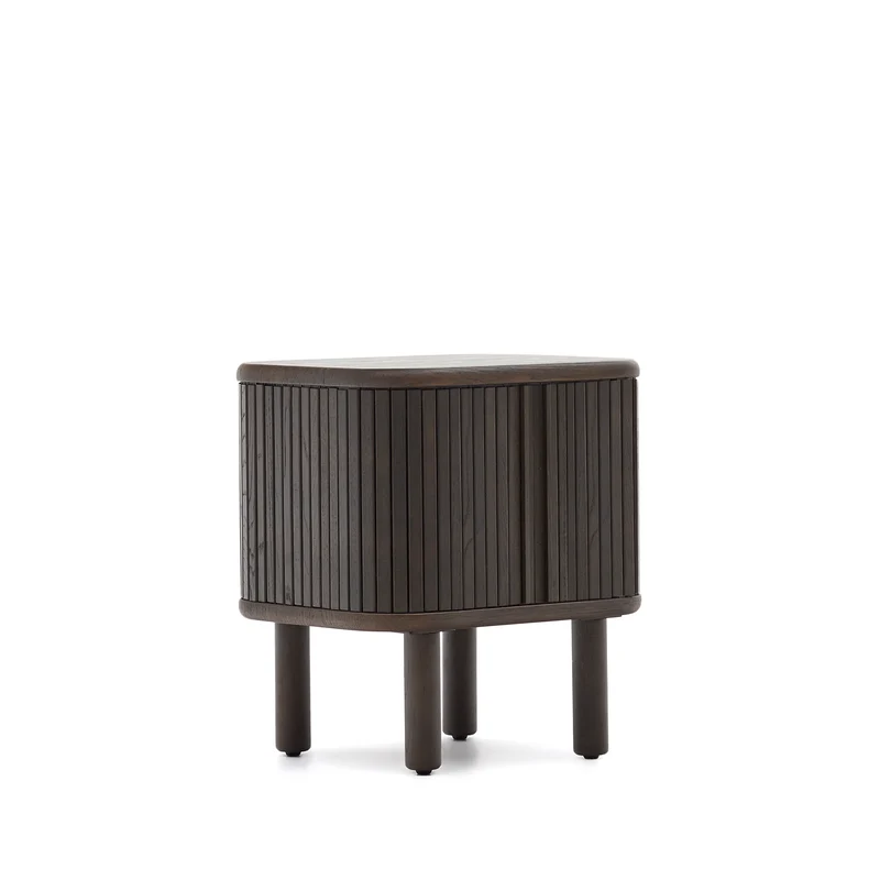 Mailen bedside table in ash veneer with a dark finish 50 x 55 cm