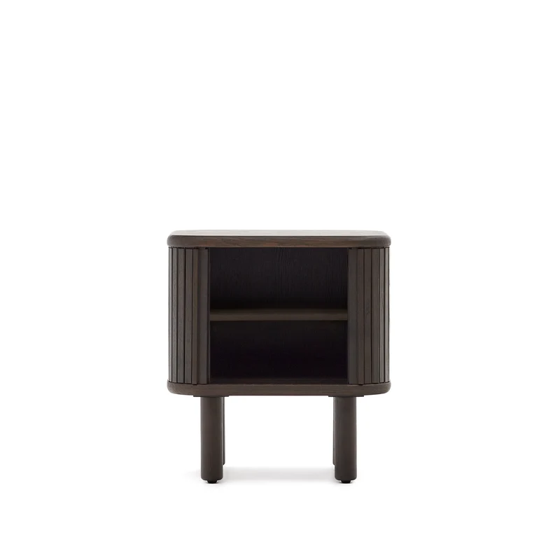 Mailen bedside table in ash veneer with a dark finish 50 x 55 cm