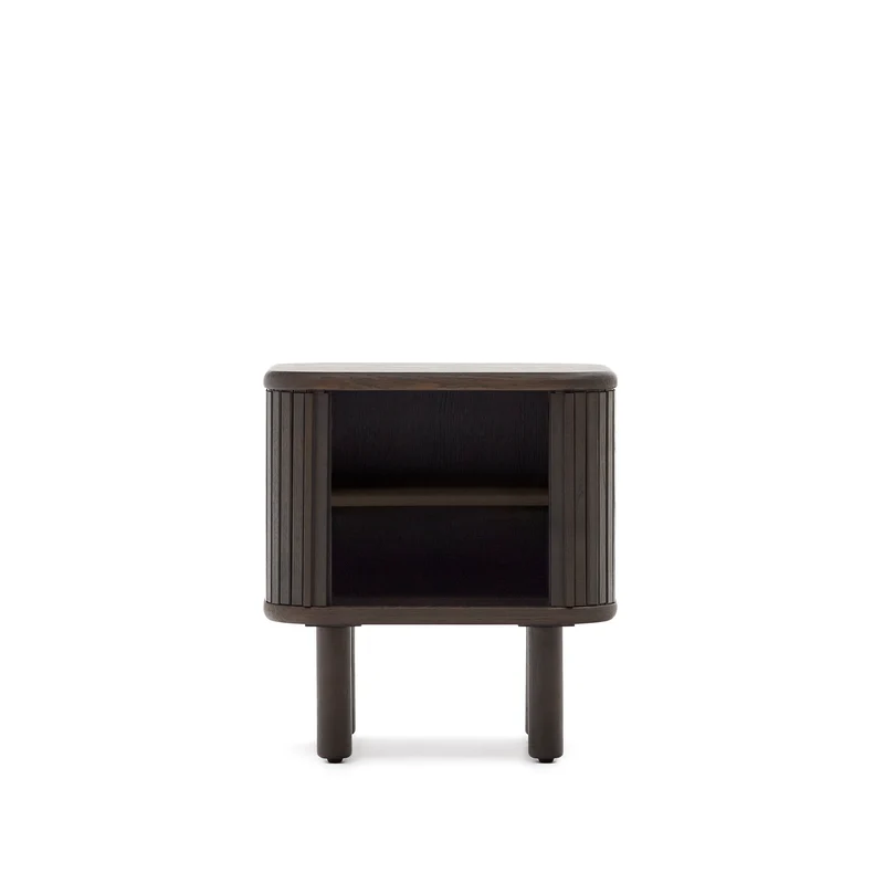 Mailen bedside table in ash veneer with a dark finish 50 x 55 cm