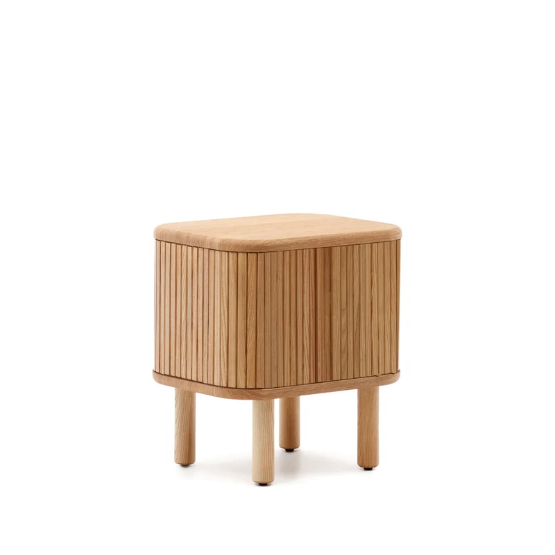 Mailen bedside table in ash veneer with a natural finish 50 x 55 cm