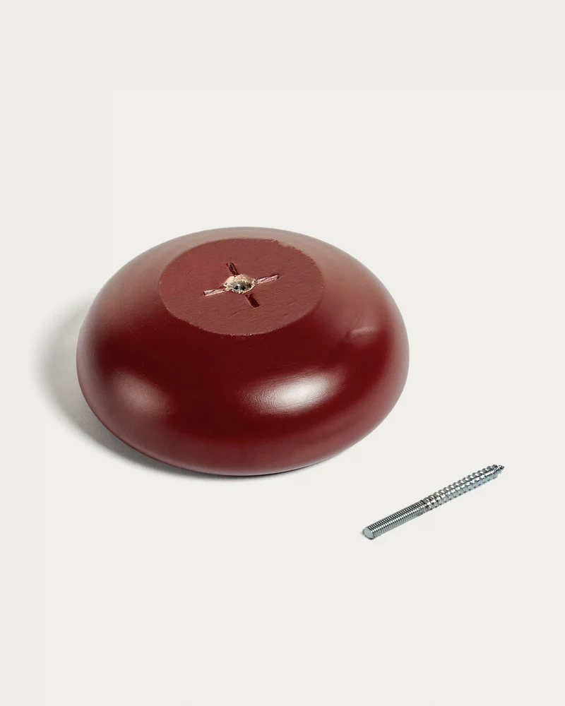 Nadue set of 3 solid beech wood wall hooks with a maroon finish