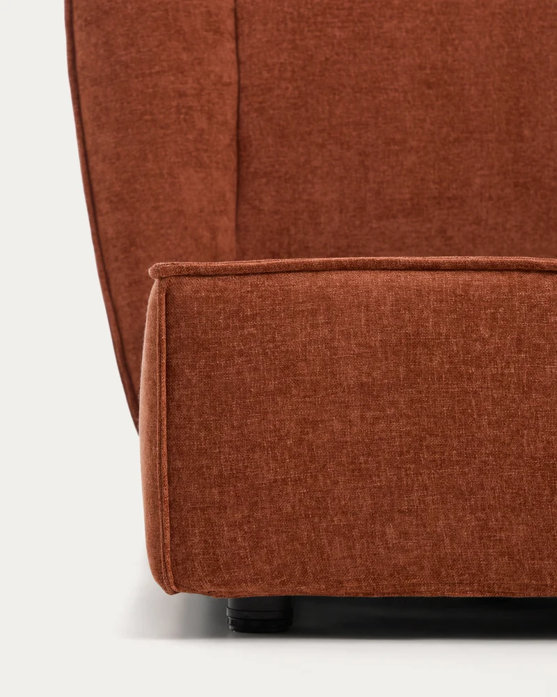 Arvian terracotta chenille removable-cover bed with ottoman base for a 160 x 200 cm mattress