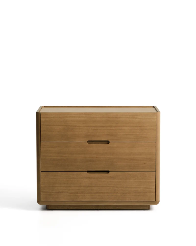 Arelida chest of drawers made of oak veneer and solid oak wood with light brown finish 100 x 80 cm FSC Mix Credit