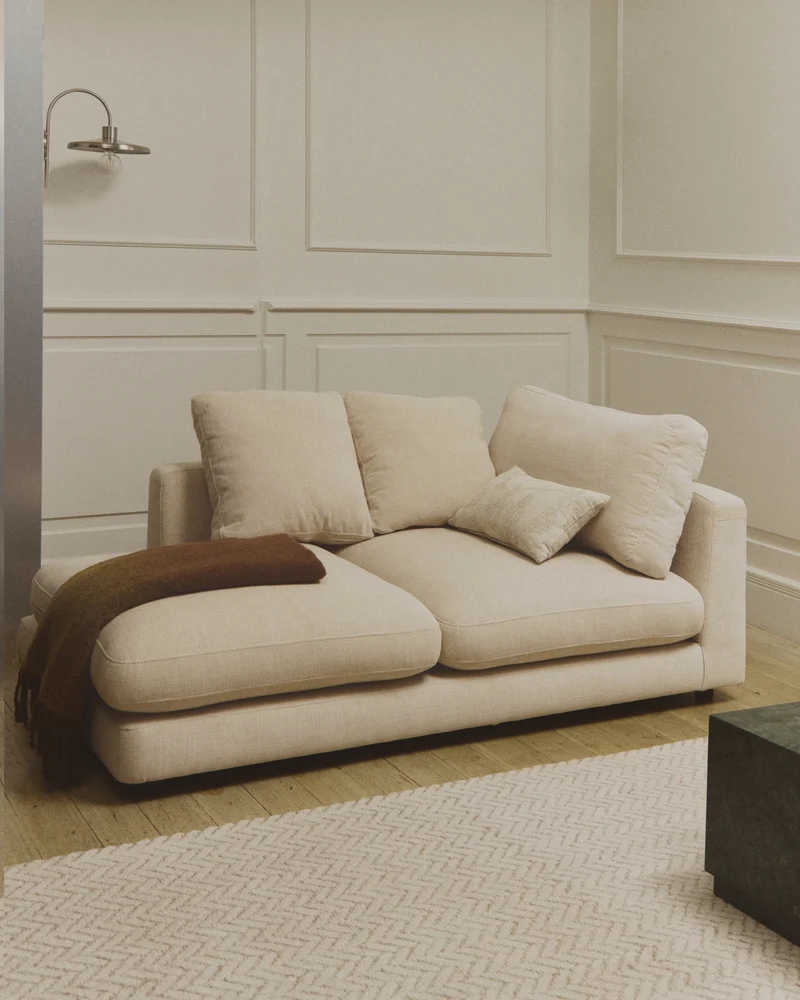 Gala Left Chaise - Beige Chenille