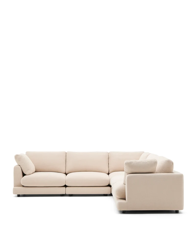Gala 6-seater corner sofa - Beige Chenille