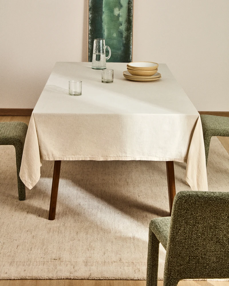 Aldine tablecloth stone grey