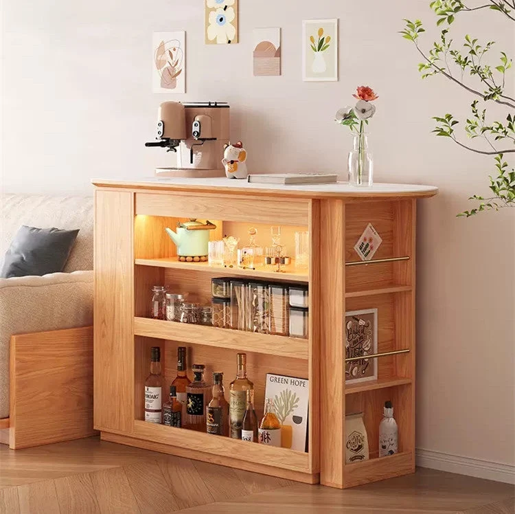 Table de bar rotative à 360 degrés avec armoire de rangement double face