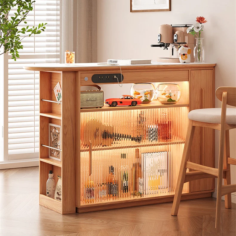 Table de bar rotative à 360 degrés avec armoire de rangement double face
