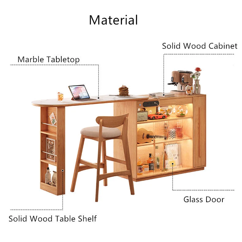 Table de bar rotative à 360 degrés avec armoire de rangement double face