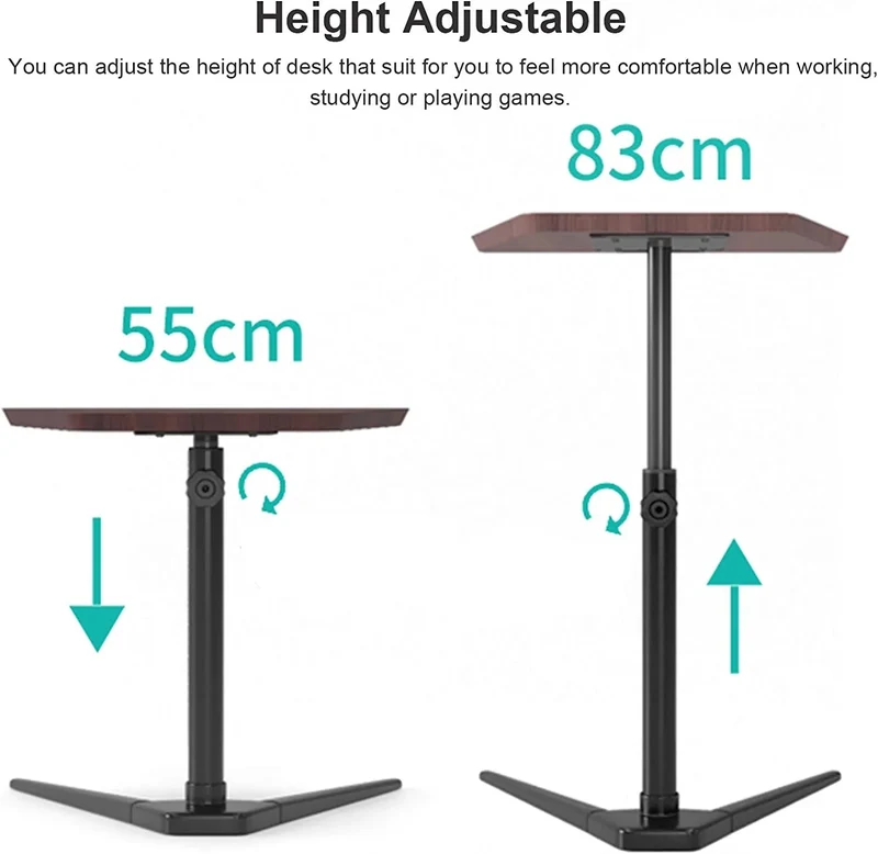 Table d'appoint de canapé en forme de C réglable en hauteur