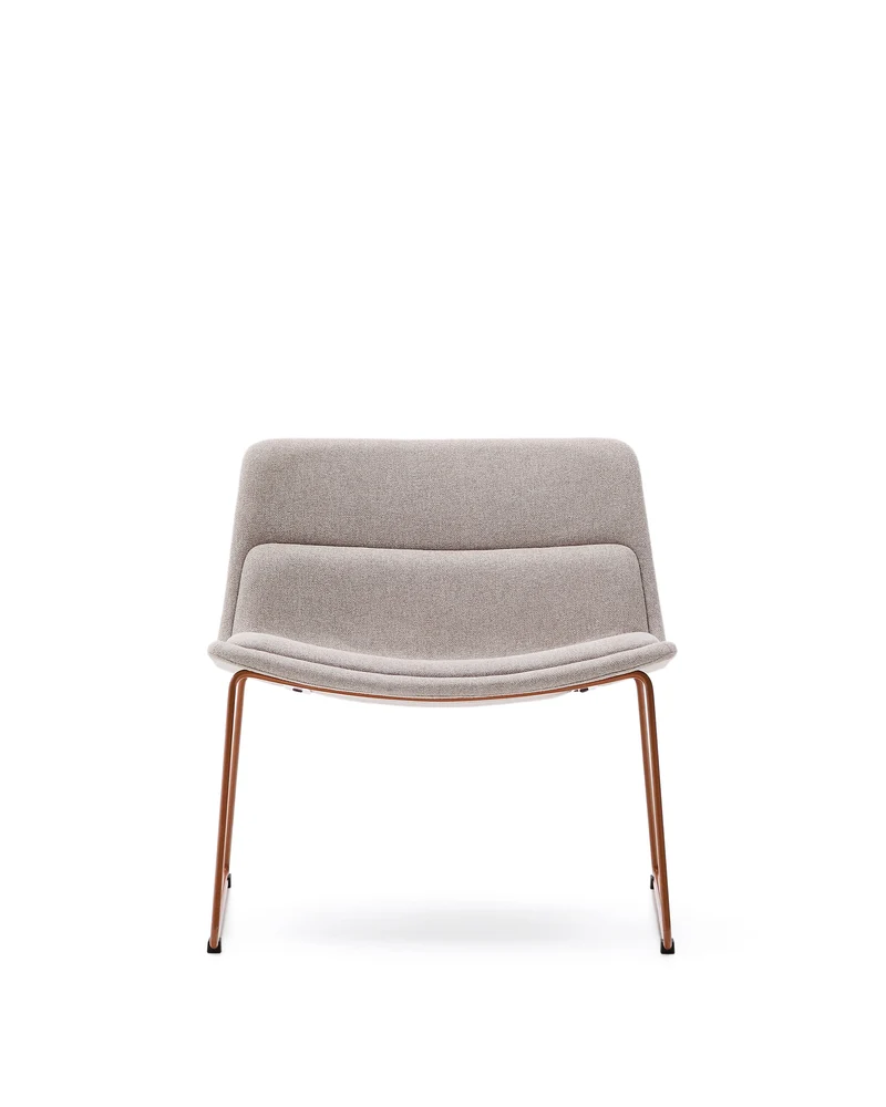 Zahara beige armchair with steel legs and terracotta finish