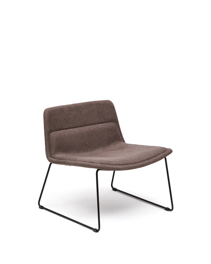 Zahara brown armchair and steel in a black finish