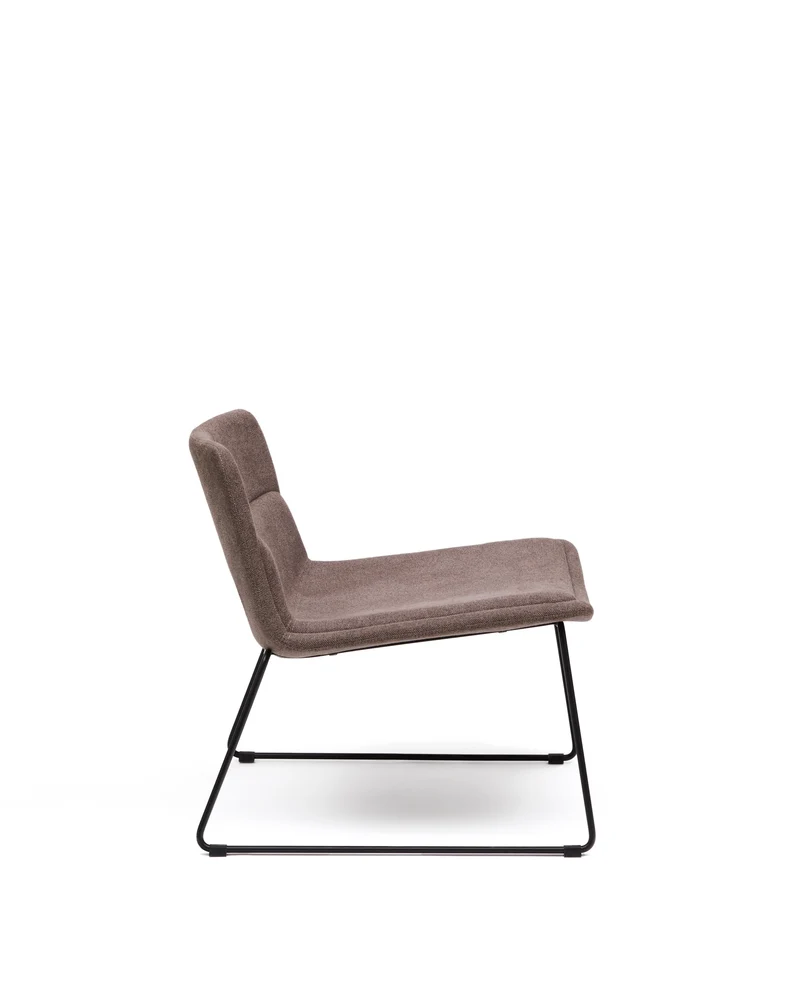 Zahara brown armchair and steel in a black finish
