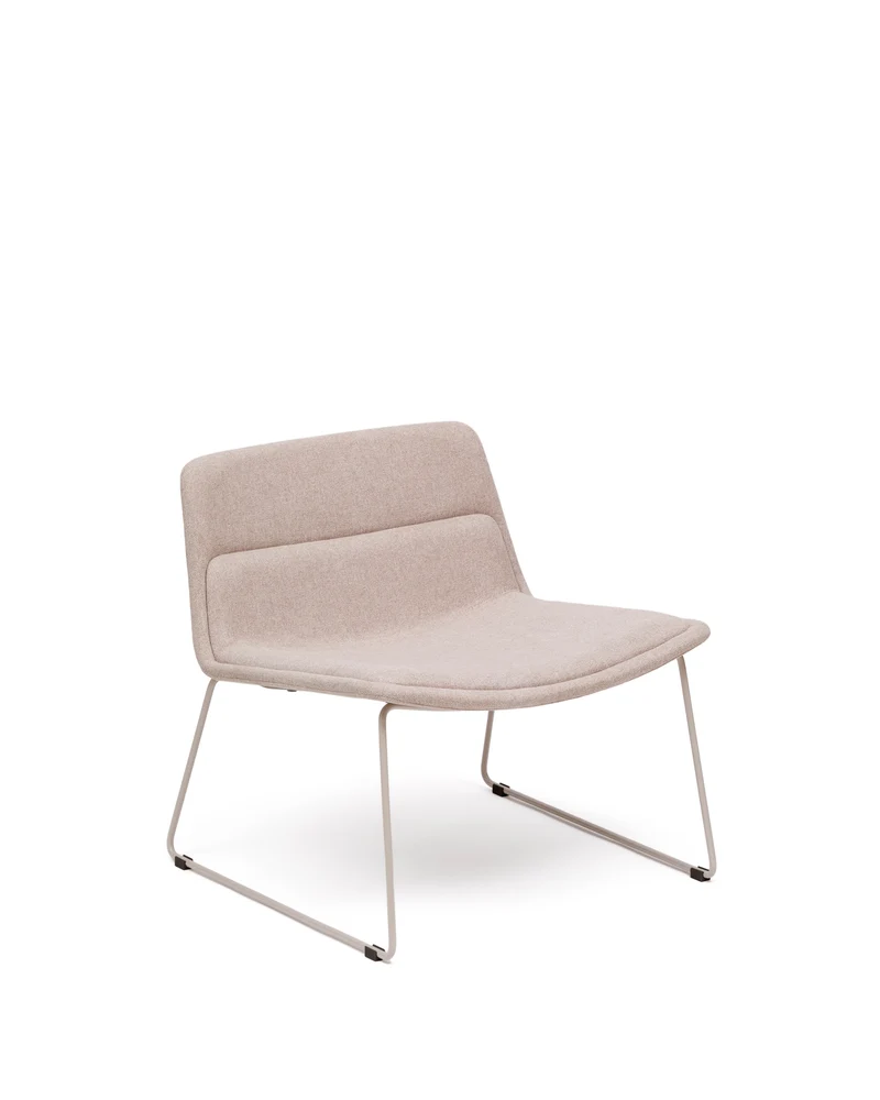 Zahara beige armchair and steel in a beige finish