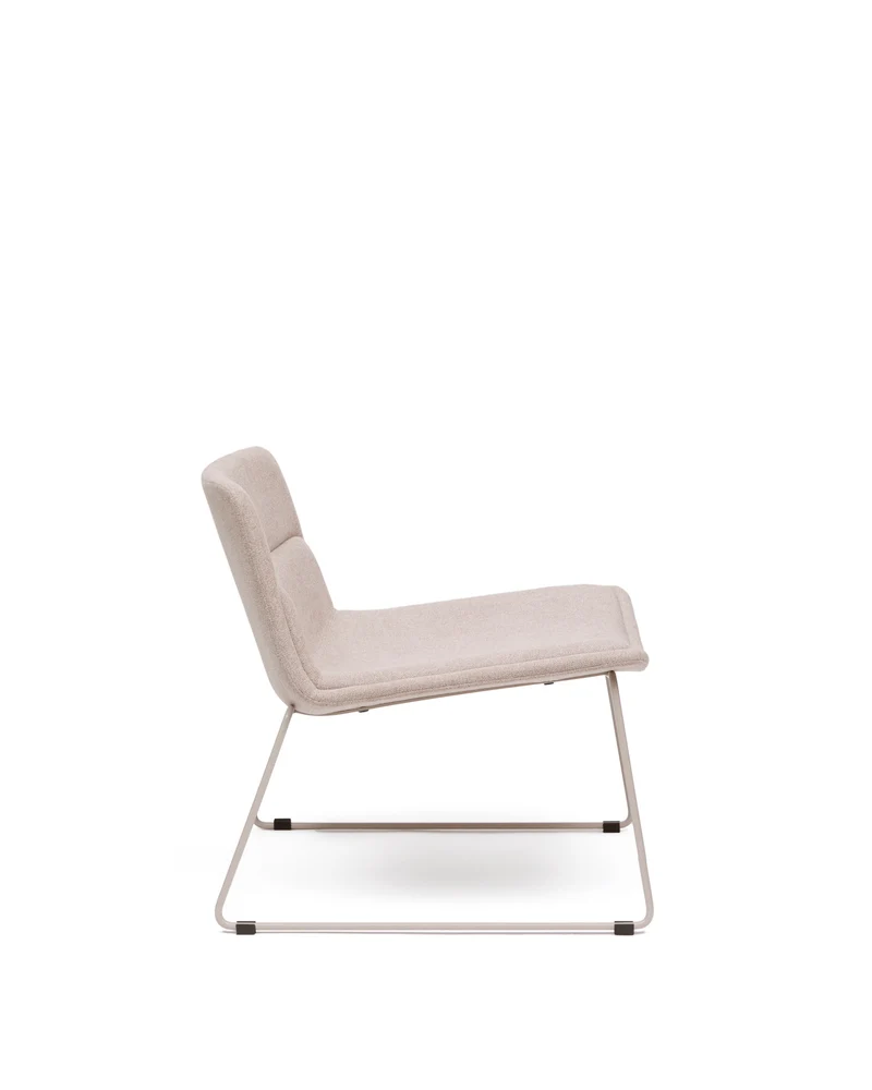 Zahara beige armchair and steel in a beige finish
