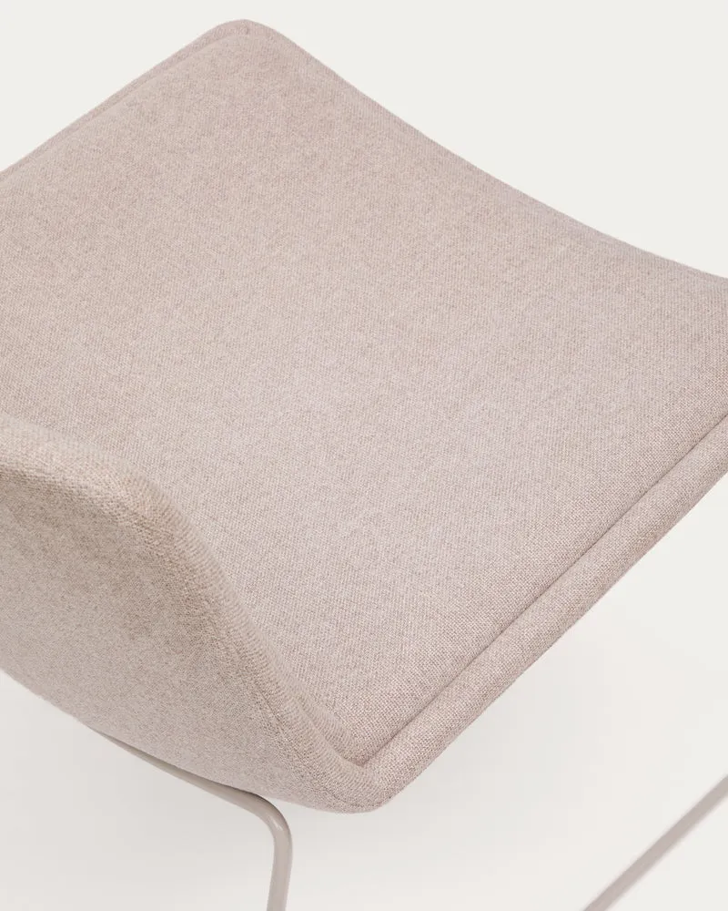 Zahara beige armchair and steel in a beige finish