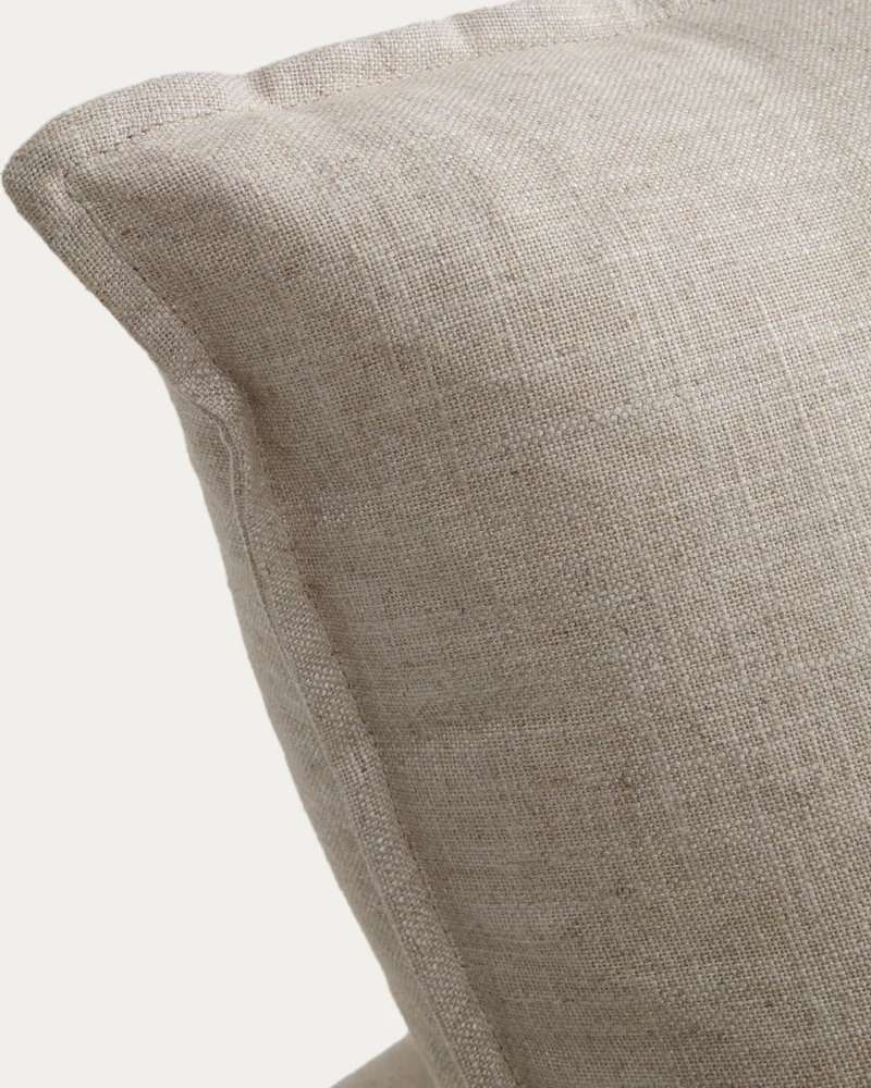 Anarela beige linen and viscose 3-seater modular sofa with removable cover 310cm FSC Mix Credit
