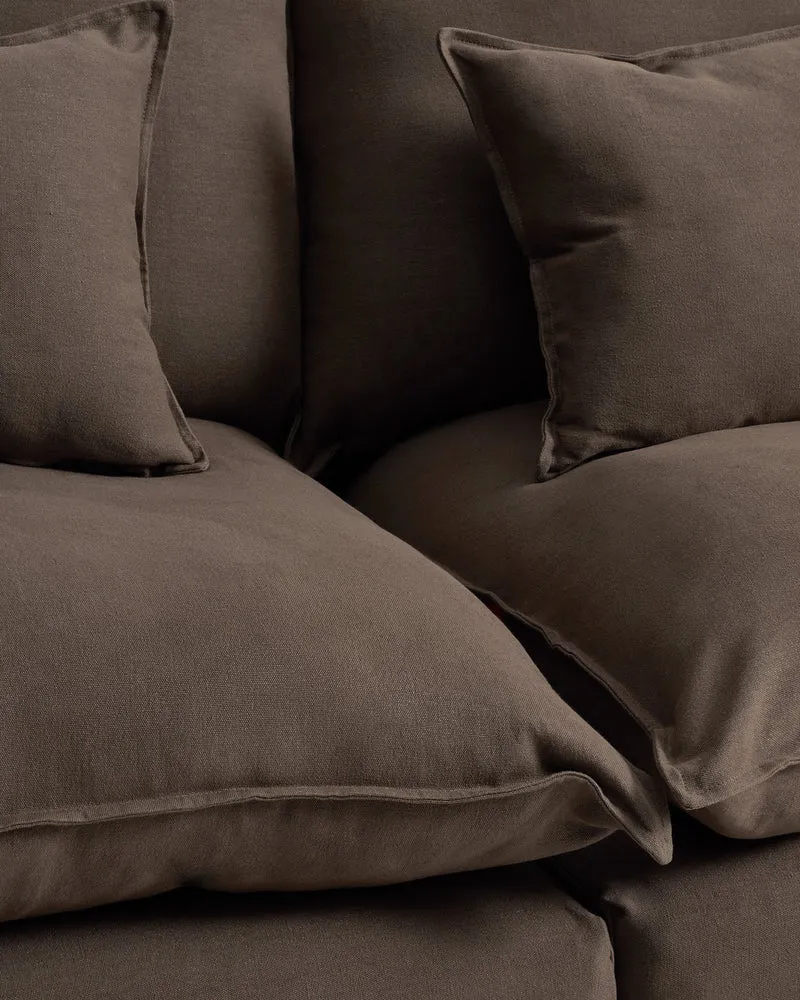 Anarela taupe linen 3-seater modular sofa with removable cover 270cm FSC Mix Credit