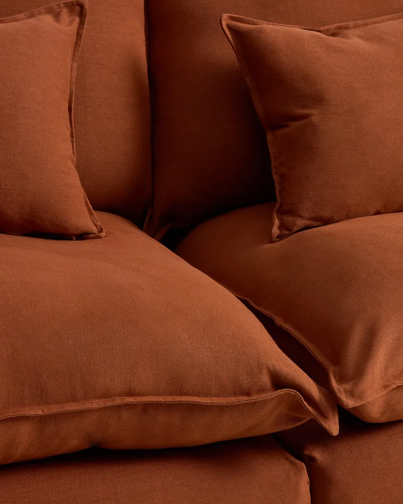 Anarela terracotta linen 3-seater modular sofa with removable cover 270cm FSC Mix Credit