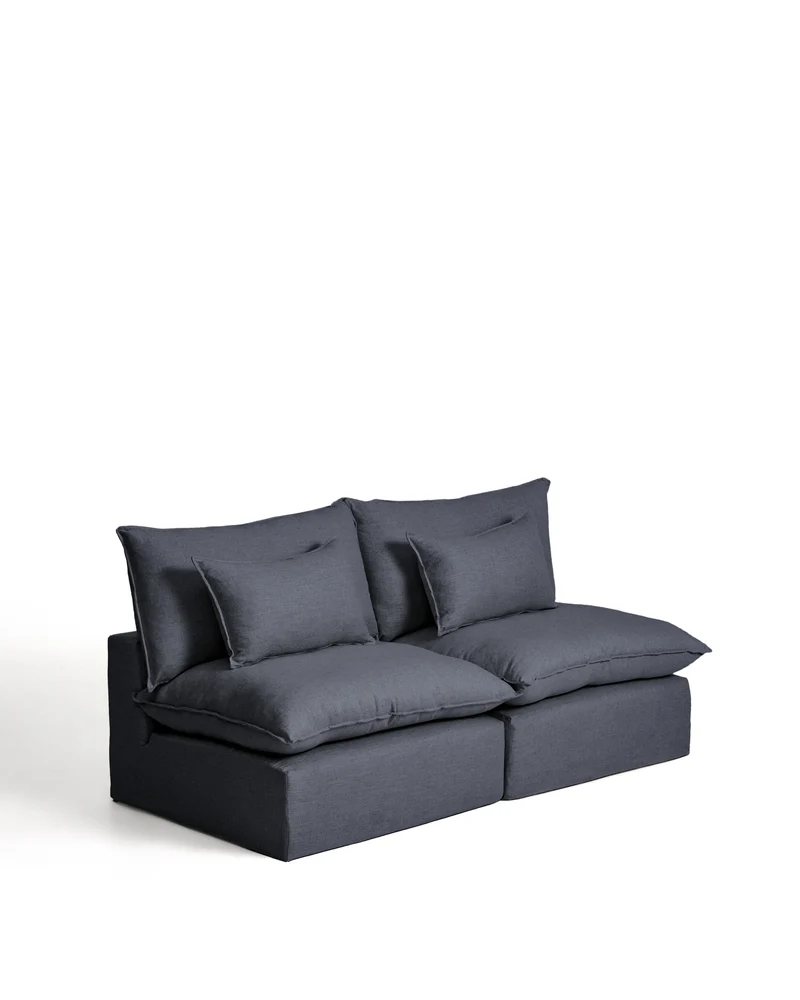 Anarela dark grey linen and viscose 3-seater modular sofa with removable cover 220cm FSC Mix Credit