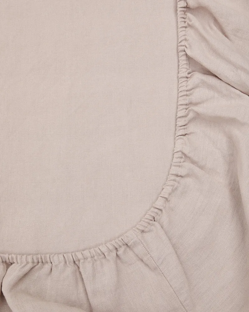 Simmel grey linen blend adjustable bottom sheet for 180 cm bed