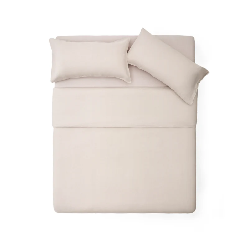 Simmel grey linen blend duvet and pillow cover set for 180 cm bed