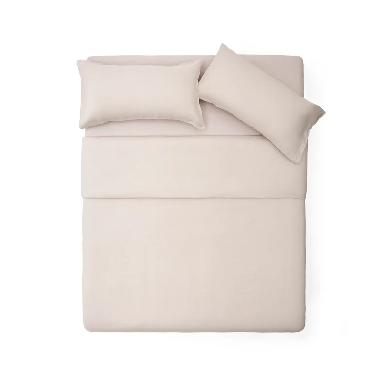 Simmel grey linen blend duvet and pillow cover set for 150 cm bed