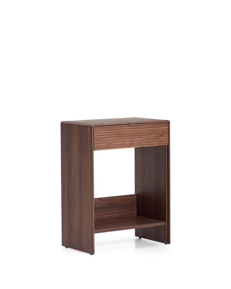 Norlen sideboard with drawer and shelf in walnut veneer FSC Mix Credit 60 x 81cm
