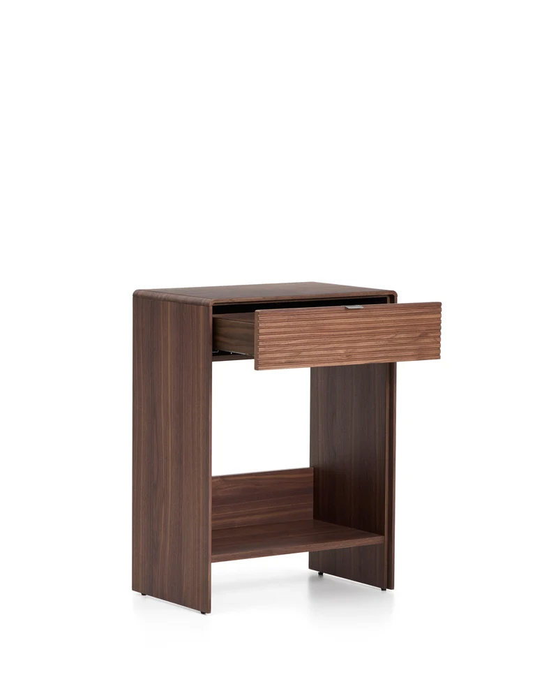 Norlen sideboard with drawer and shelf in walnut veneer FSC Mix Credit 60 x 81cm
