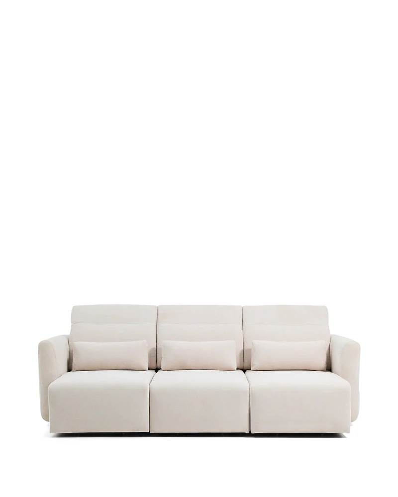 Lares sofa with motorised seats & reclining headrest - Beige Chenille