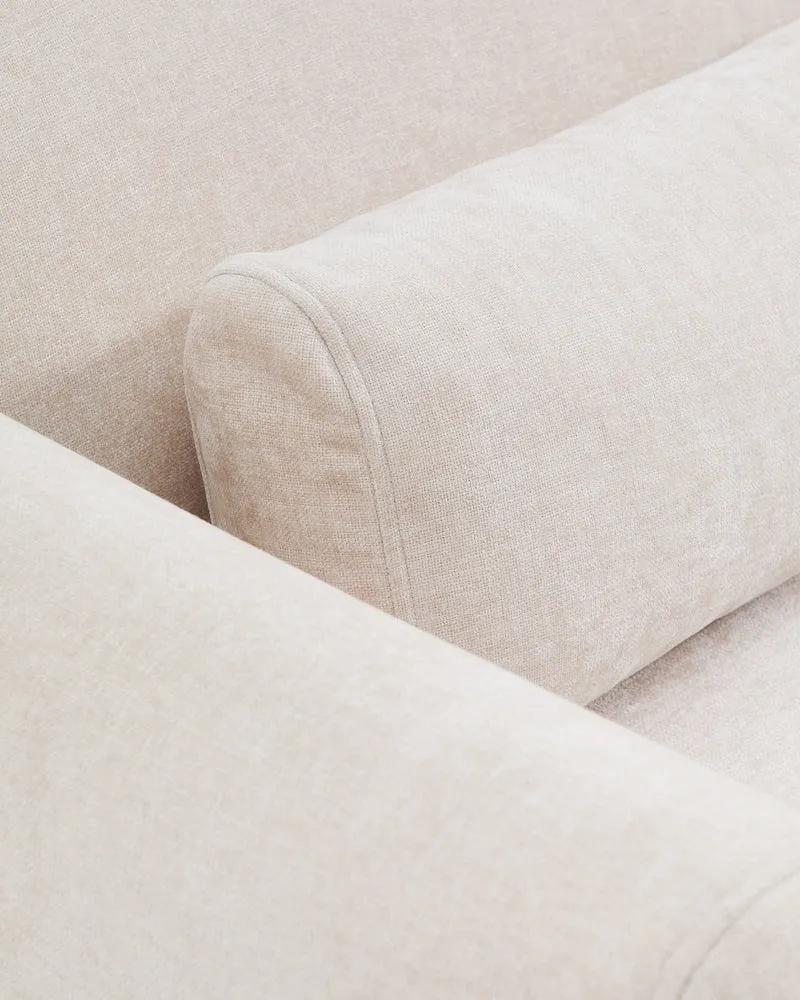 Lares sofa with motorised seats & reclining headrest - Beige Chenille