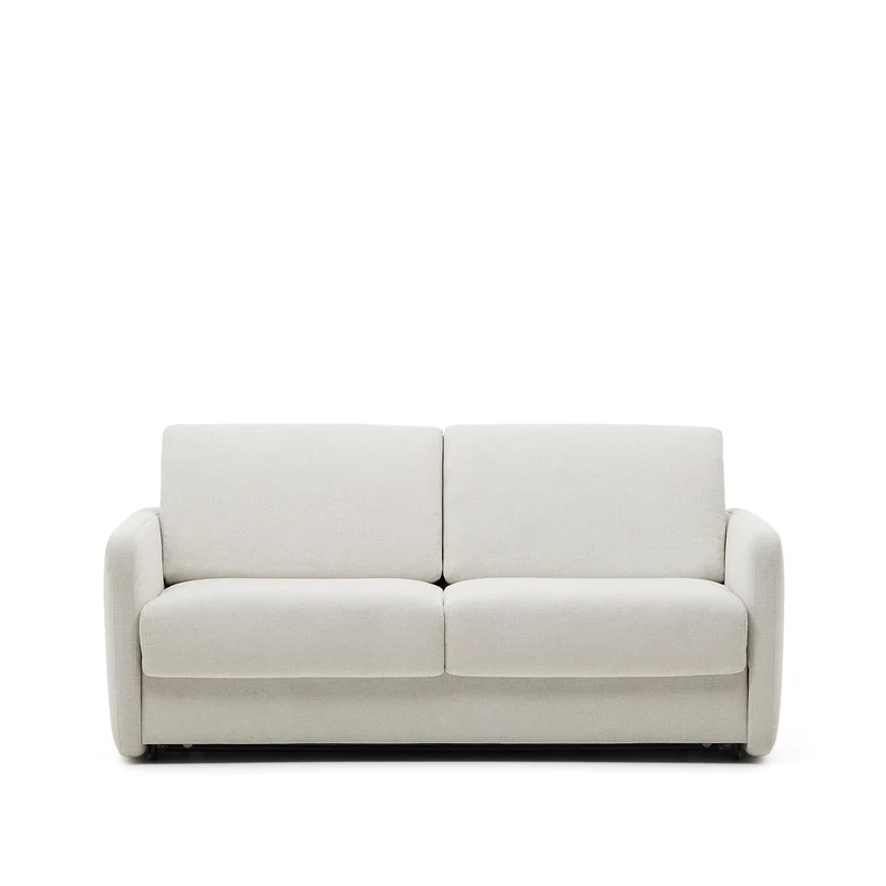 Nuala 3-seater sofa bed in pearl-coloured chenille 204cm