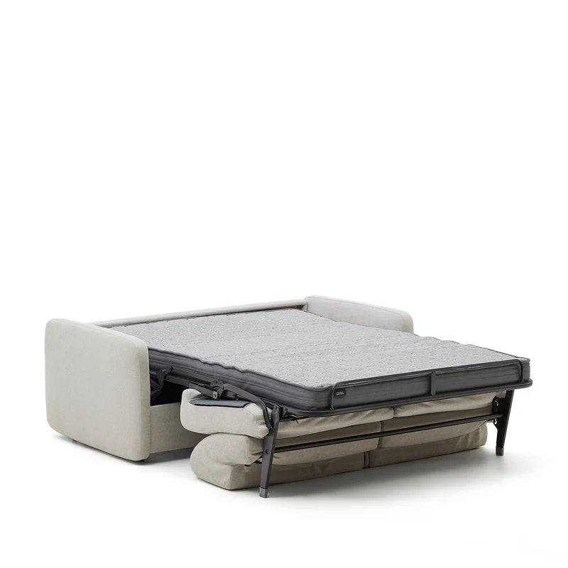 Nuala 3-seater sofa bed in pearl-coloured chenille 204cm