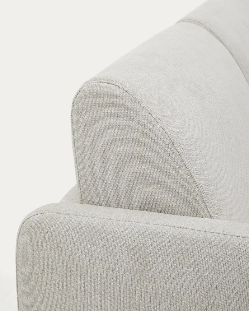 Nuala 2-seater sofa bed in pearl-coloured chenille 184cm