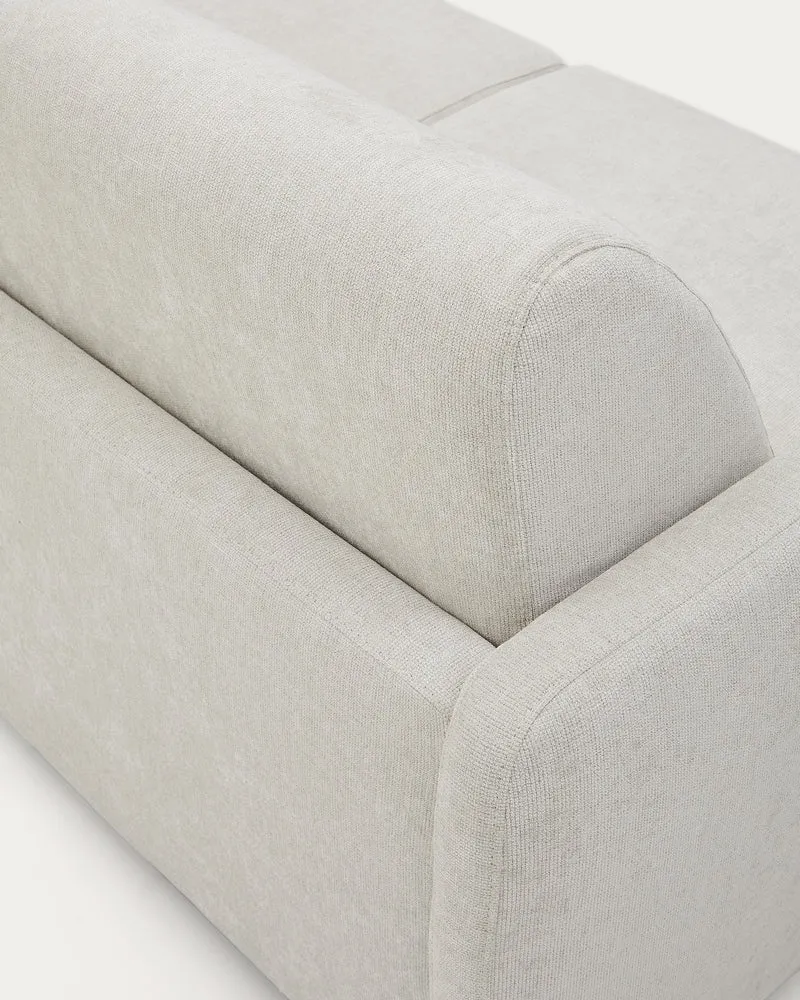 Nuala 2-seater sofa bed in pearl-coloured chenille 184cm