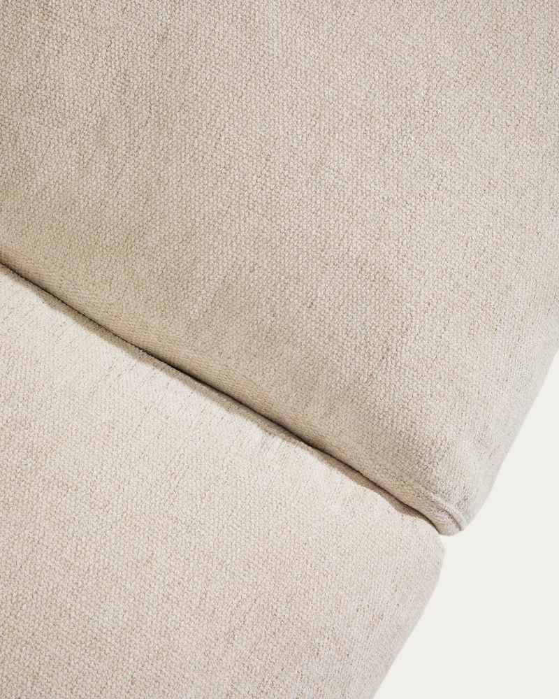 Veliro beige chenille 3-seater sofa with black steel legs 240cm FSC Mix Credit