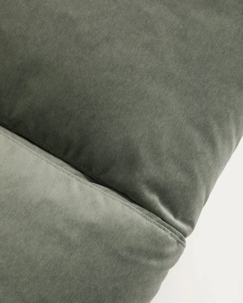 Veliro green velvet 2-seater sofa with steel legs in black finish 210cm FSC Mix Credit
