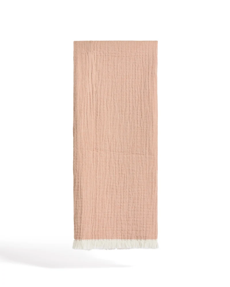 Nafine muslin blanket with two-toned fringe 130 x 170 cm