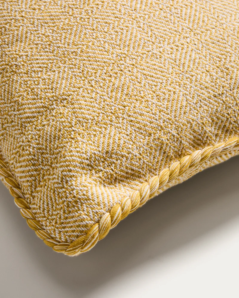 Filor cushion cover with yellow weave