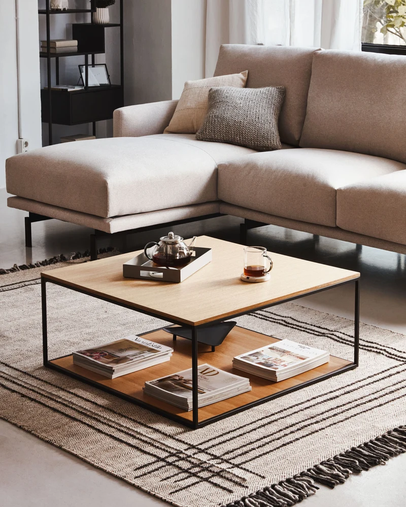 Yoana Square Coffee Table - Oak & White