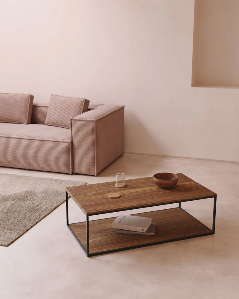 Yoana coffee table - Walnut & Black